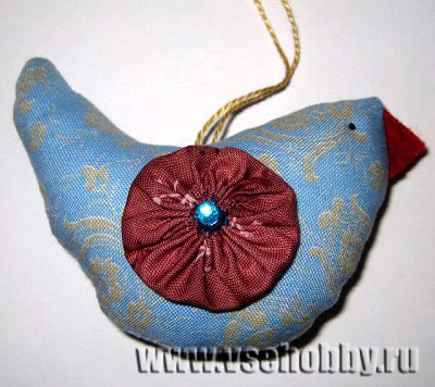 новогодняя подвеска сувенир мягкая игрушка птичка красиво оформленная йойошкой